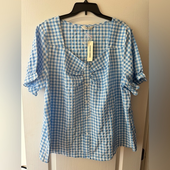 Gingham sweetheart neckline blouse - Picture 4 of 6